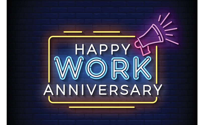 Neon,sign,happy,work,anniversary,with,brick,wall,background,vector