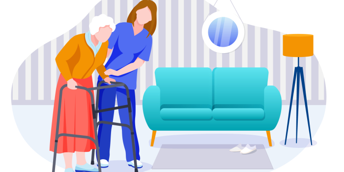 Home,care,services,for,seniors.,nurse,or,volunteer,worker,taking