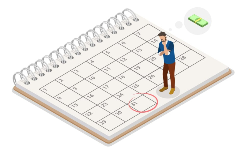 3d,isometric,flat,illustration,of,salary,calendar,,employee,waiting,for